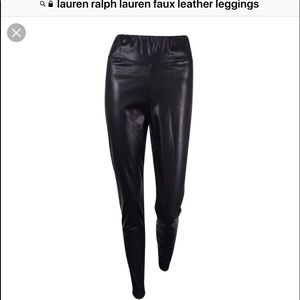 Lauren 20/22W Black Faux Leather Leggings, NWOT